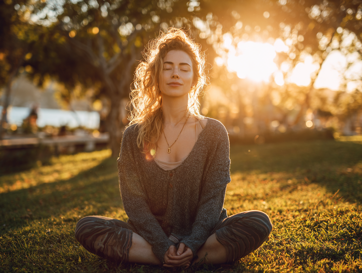 Медитативна поза в природі